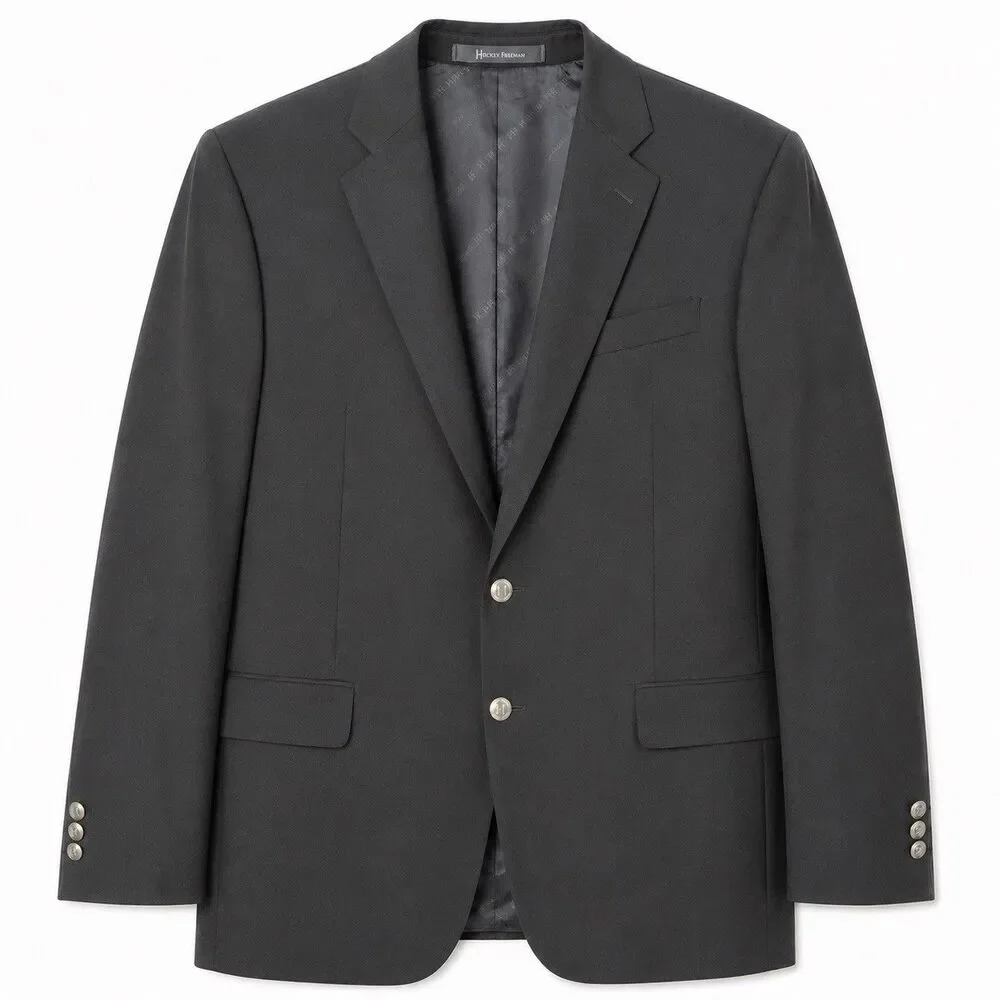 Hickey Freeman Men’s Madison Wool/Cashmere Sports Coat Blazer (BLACK) Size 44R